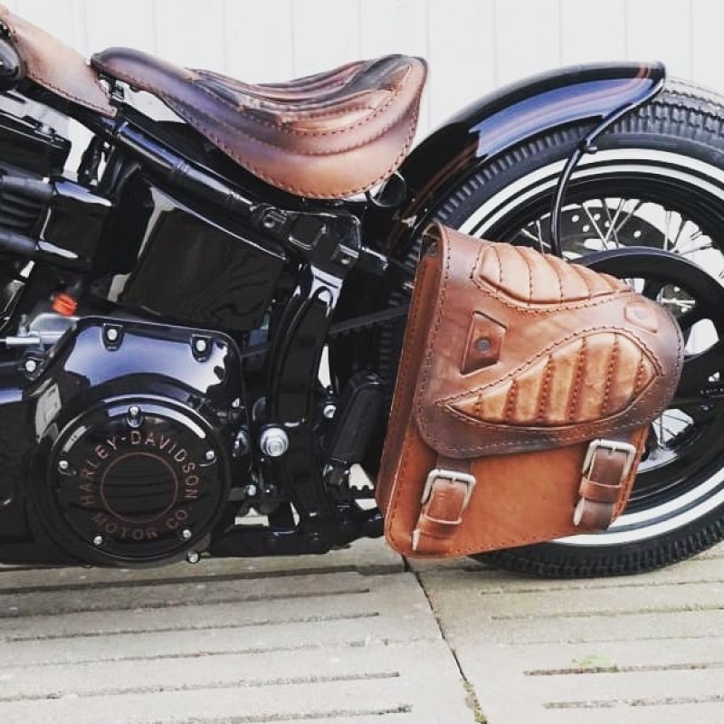 Motorcycle Solo Bobber Seat M Chopper Custom Softail Harley Leather handmade