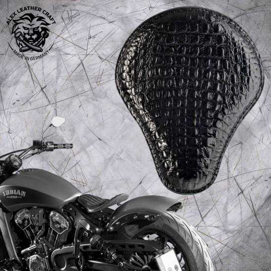 Bobber Solo Seat for Indian Scout since 2015 Alligator Black