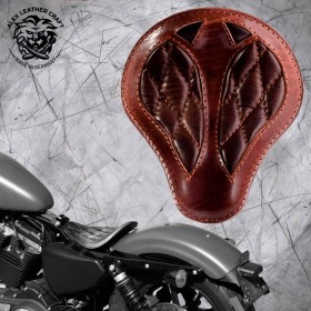 Solo Selle Harley Davidson Sportster 04-20 "Short" Buffalo Brown Motif de diamant