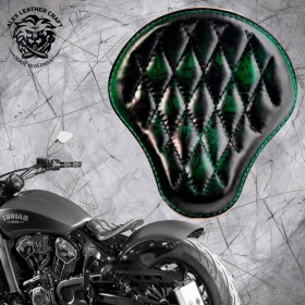 Bobber Solo Seat for Indian Scout since 2015 "Standard" Emerald Diamond