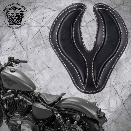 Solo Selle + Montage Kit Harley Davidson Sportster 04-22 "King Cobra" Noir