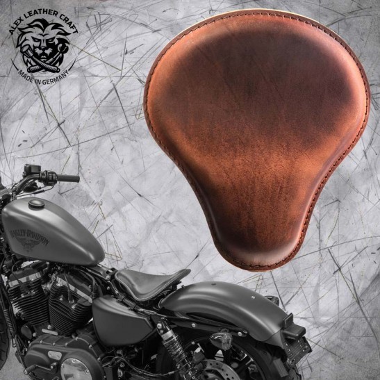 Selle + Montage Kit Harley Davidson Sportster 04-20 Vintage Marron