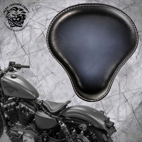 Seat + Montage Kit Harley Davidson Sportster 04-22 Black with a Bright center