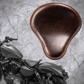 Sitz + Montage Kit Harley Davidson Sportster 04-22 Büffel Dunkelbraun