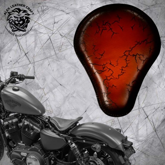 Selle + Montage Kit Harley Davidson Sportster 04-22 Saddle Tan Électro