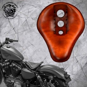 Solo Selle + Montage Kit Harley Davidson Sportster 04-22 "Trinity" Vintage Marron