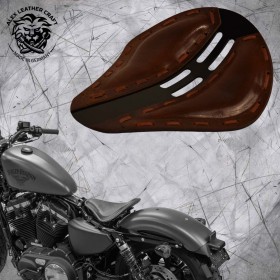 Solo Seat + Montage Kit Harley Davidson Sportster 04-22 "4Fourth" Buffalo Brown metal