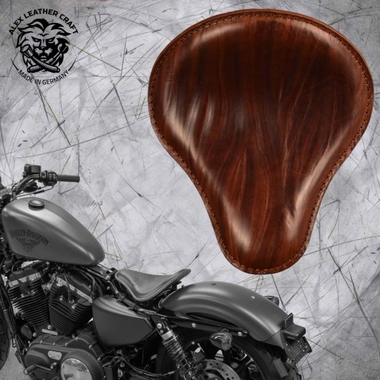 Solo Selle + Montage Kit Harley Davidson Sportster 04-20 "Ride" Marron