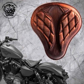 Solo Selle + Montage Kit Harley Davidson Sportster 04-22 "Short" Vintage marron V3