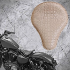 Solo Selle + Montage Kit Harley Davidson Sportster 04-22 Croco nature