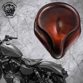 Solo Selle + Montage Kit Harley Davidson Sportster 04-22 "Old time" Vintage Tan