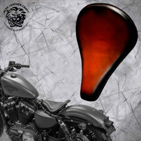 Solo Seat + Montage Kit Harley Davidson Sportster 04-22 "Long" Saddle Tan