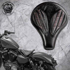 Solo Sitz + Montage Kit Harley Davidson Sportster 04-22 "Lang" LS Vintage Schwarz V2