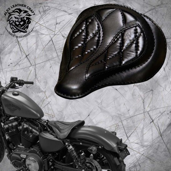 Solo Selle + Montage Kit Harley Davidson Sportster 04-20 "Araignée" Noir V3