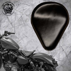 Solo Selle + Montage Kit Harley Davidson Sportster 04-22 "Drop" Noir