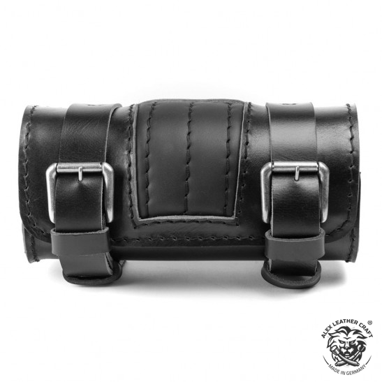 Motorcycle leather tool handlebar bag Black V2 | Alex Leather Craft Shop