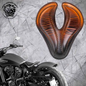 Bobber Solo Seat for Indian Scout since 2015 "King Cobra" Saddle Tan