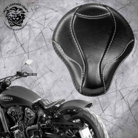 Bobber Solo Seat for Indian Scout since 2015 "El Toro" Black and White