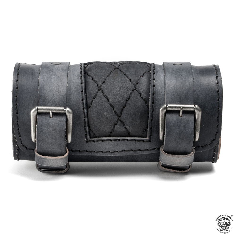 バイク用革製ツールバッグ Vintage Black Diamond Alex Leather Craft Shop