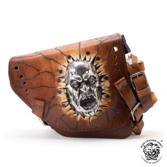 Motorcycle Saddlebag Indian Scout "Zombie" Electric Vintage Brown