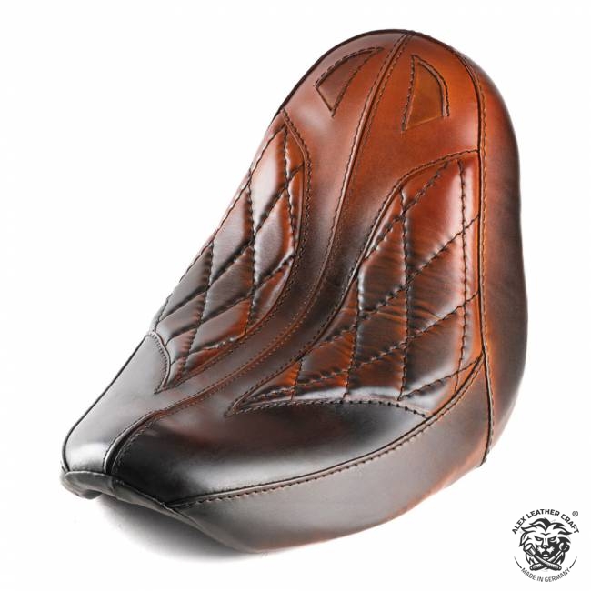 Selle pour Harley Davidson Softail 06-17 "Araignée" Saddle Tan Motif de diamant