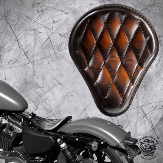 Solo Sitz Harley Davidson Sportster 04-20 Sattel Tan Rautenmuster (Outlet)