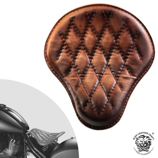 インディアンチーフダークホース2022年式用ソロシート Vintage Brown ダイアモンド柄