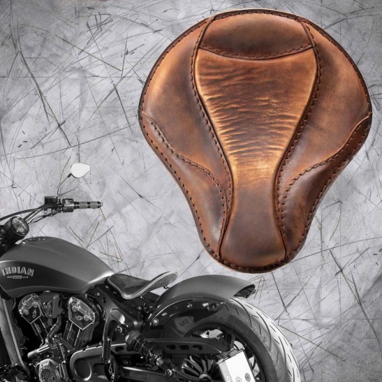 Bobber Solo Seat for Indian Scout since 2015 "El Toro" Vintage Brown