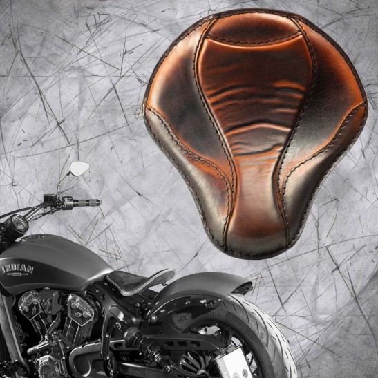 Bobber Solo Seat for Indian Scout since 2015 "El Toro" Saddle Tan
