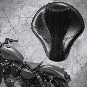 Solo Sitz + Montage Kit Harley Davidson Sportster 04-22 "El Toro" Glanz und Samt Schwarz