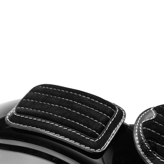 Pillion seat pad Luxury "Gloss and Velvet" Black and White V2