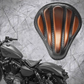 Solo Seat + Montage Kit Harley Davidson Sportster 04-22 "Optimus" Saddle Tan
