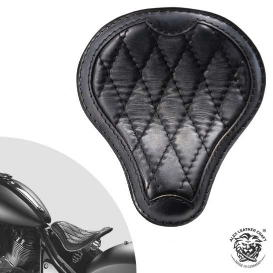 Bobber Solo Seat for Indian Dark Horse 2022 "Luxury" Vintage Black Diamond