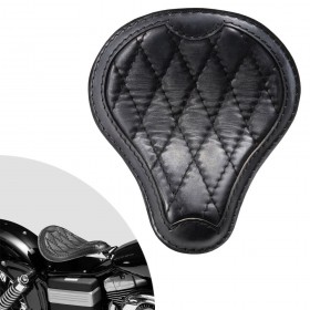 Selle solo pour Harley Davidson Dyna 93-17 "De luxe" Vintage Noir Motif de diamant
