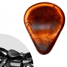 Selle solo pour Harley Davidson Dyna 93-17 "Drop" Électro vintage Marron Saddle Tan