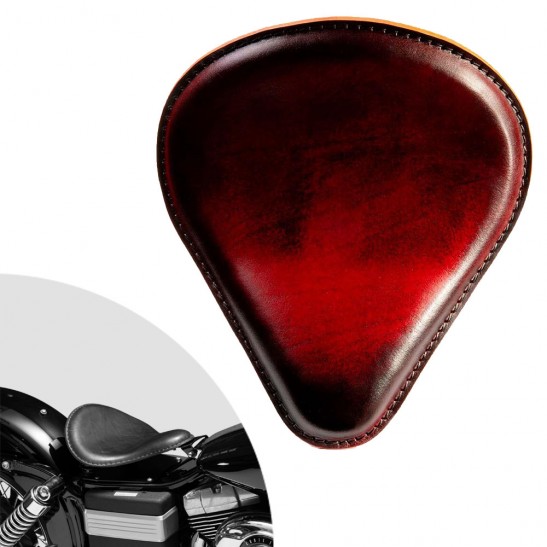 Selle solo pour Harley Davidson Dyna modèles 93-17 "Drop" Vintage Rouge