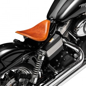 Bobber Solo Seat for Harley Davidson Dyna 93-17 "Drop" Buffalo Cognac
