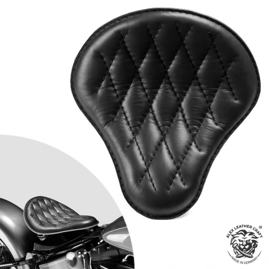 Bobber Solo Selle Harley Davidson Softail 2000-2017 avec kit de montage Noir Motif de diamant