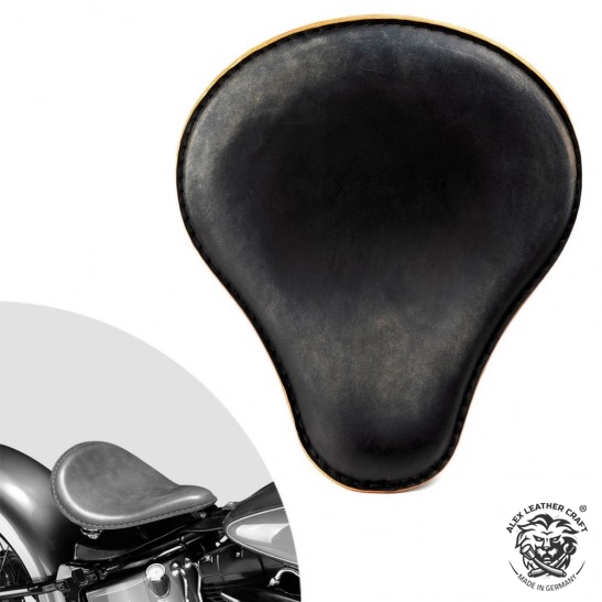Bobber Solo Sitz Harley Davidson Softail 2000-2017 incl Montagekit Vintage Schwarz