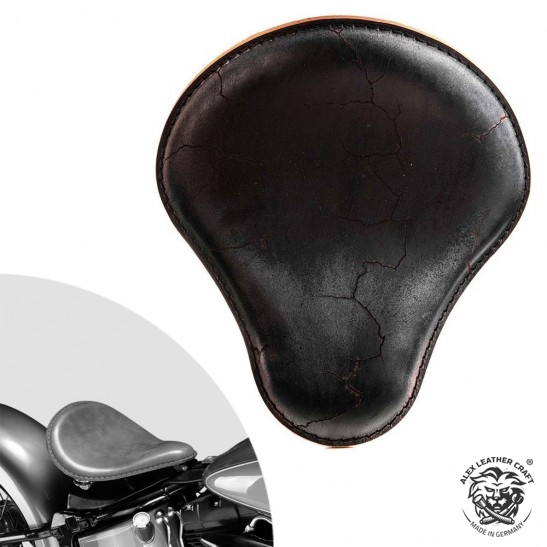 Bobber Solo Seat Harley Davidson Softail 2000-2017 incl mounting kit Electric Vintage Black