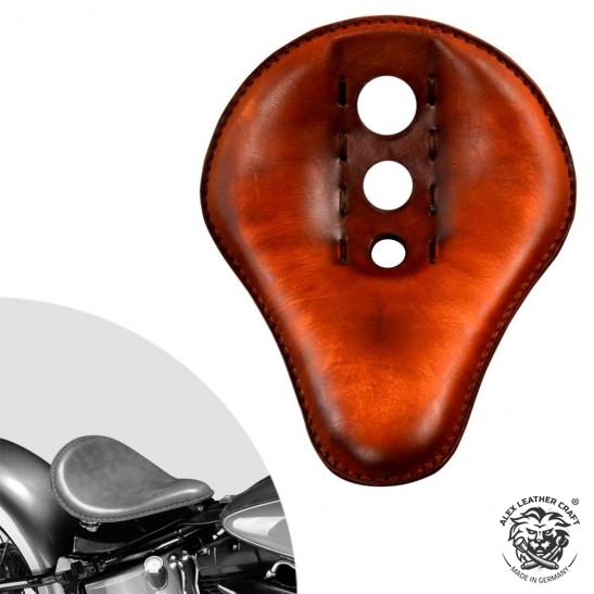Bobber Solo Seat Harley Davidson Softail 2000-2017 incl mounting kit "Trinity" Vintage Brown