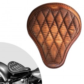Bobber Solo Seat Harley Davidson Softail 2000-2017 incl mounting kit "Luxury" Vintage Brown Diamond