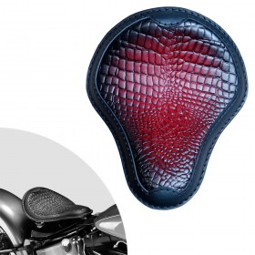 Bobber Solo Seat Harley Davidson Softail 2000-2017 incl mounting kit "Luxury" Alligator Black and Red