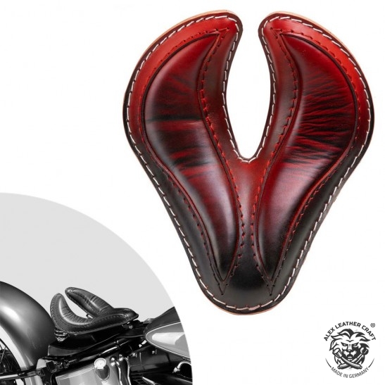Bobber Solo Seat Harley Davidson Softail 2000-2017 incl mounting kit "King Cobra" Red