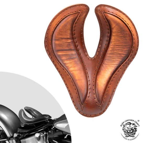 Bobber Solo Seat Harley Davidson Softail 2000-2017 incl mounting kit "King Cobra" Vintage Brown