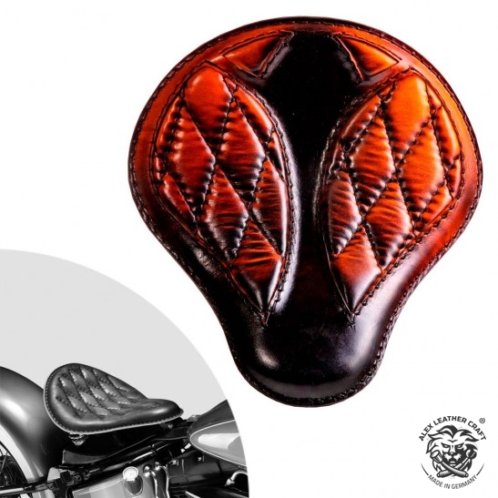 Bobber Solo Seat Harley Davidson Softail 2000-2017 incl mounting kit "Short" Saddle Tan Diamond