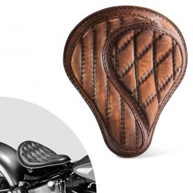 Bobber Solo Seat Harley Davidson Softail 2000-2017 incl mounting kit "No-compromise" Vintage Brown