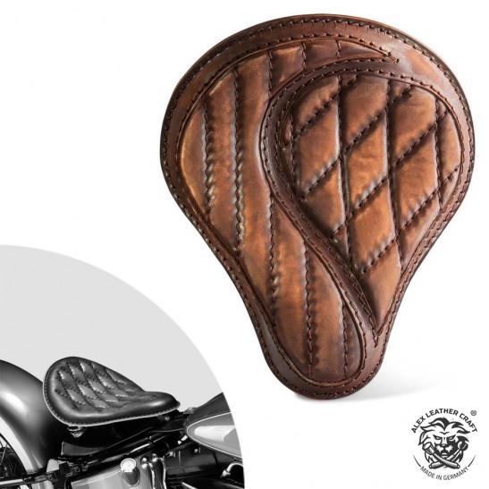 Bobber Solo Sitz Harley Davidson Softail 2000-2017 incl Montagekit "No-compromise" Vintage Braun