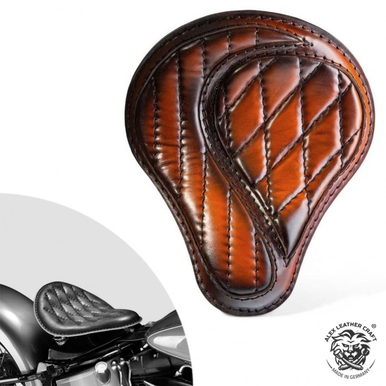 Bobber Solo Seat Harley Davidson Softail 2000-2017 incl mounting kit "No-compromise" Saddle Tan