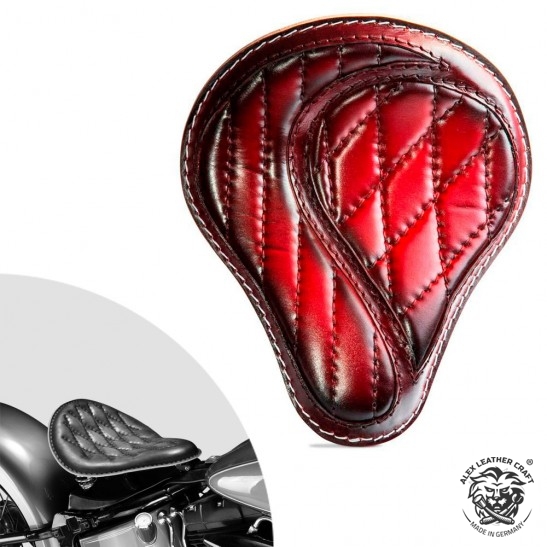 Bobber Solo Selle Harley Davidson Softail 2000-2017 avec kit de montage "No-compromise" Rouge